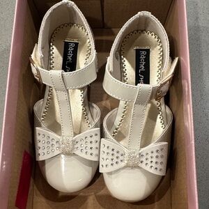 Rachel Shoes Kids Cream Dress Shoes with Bow